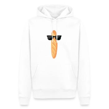 Drôle de baguette avec des lunettes de soleil - Sweat à capuche Premium bio Homme - blanc - Devant - Nico (187cm)