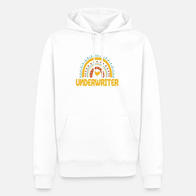 Underwriters - Sweat à capuche Premium bio Homme - blanc