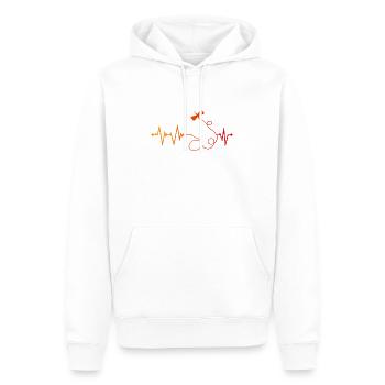 Battement de cœur de l’aiguille papillon - Sweat à capuche Premium bio Homme - blanc - Devant - Nico (187cm)