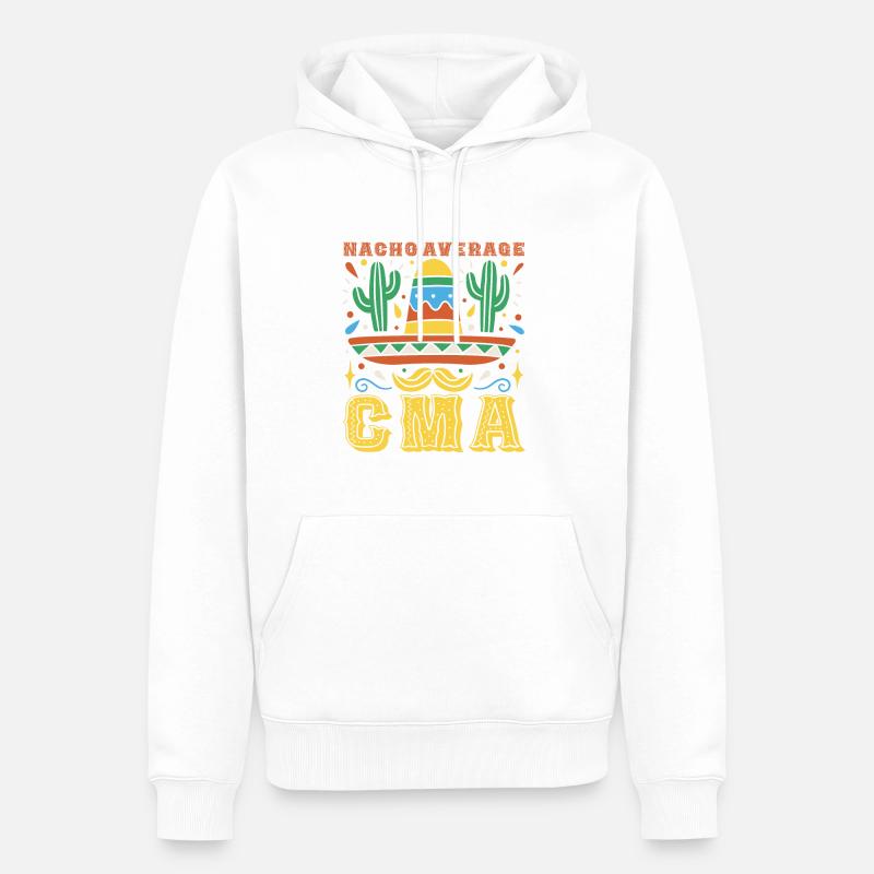 Nacho Infirmière moyenne CMA - Sweat à capuche Premium bio Homme - blanc