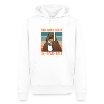Lustiger Morgenkaffee Trinkender Braunbär Bär - Männer Premium Bio Hoodie - Weiß - Vorne - Nico (187cm)