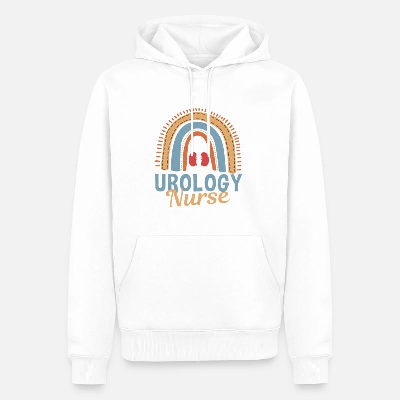 Urologie Krankenschwester Boho Regenbogen - Männer Premium Bio Hoodie - Weiß
