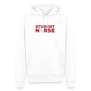 Diplôme de l’école de soins infirmiers Student Nurse Apparel - Sweat à capuche Premium bio Homme - blanc - Devant - Nico (187cm)