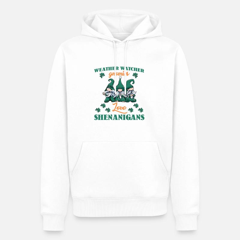 Drôles d’observateurs météo Saint-Patrick - Sweat à capuche Premium bio Homme - blanc