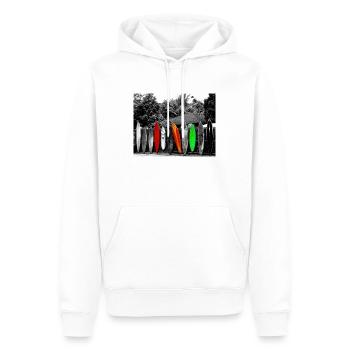 "Surf Boards" - Männer Premium Bio Hoodie - Weiß - Vorne - Nico (187cm)