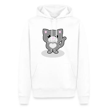 chat doux - Sweat à capuche Premium bio Homme - blanc - Devant - Nico (187cm)