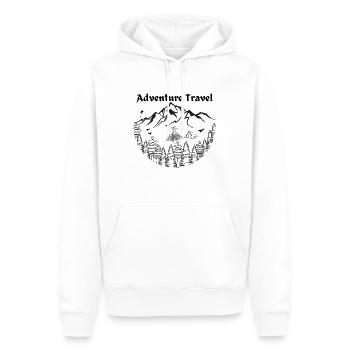 Voyage d’aventure - Sweat à capuche Premium bio Homme - blanc - Devant - Nico (187cm)