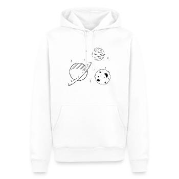 Space Planets - Männer Premium Bio Hoodie - Weiß - Vorne - Nico (187cm)