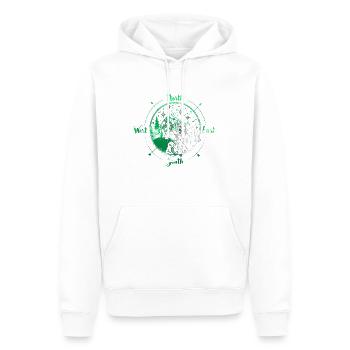Mystic Mountain Mandala Yoga Boho Blumenfreiheit - Männer Premium Bio Hoodie - Weiß - Vorne - Nico (187cm)
