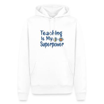 Teaching Is My Superpower, Teacher gift - Men’s Premium Organic Hoodie - white - Front - Nico (187cm)