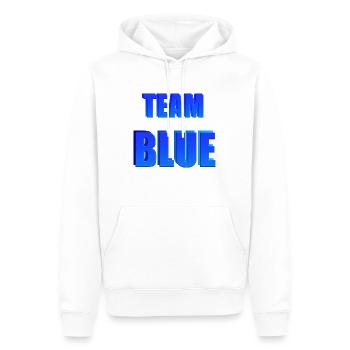 Team Blau - Männer Premium Bio Hoodie - Weiß - Vorne - Nico (187cm)