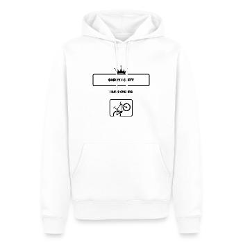 T shirt Sorry I can't i have cycling EN - Sweat à capuche Premium bio Homme - blanc - Devant - Nico (187cm)