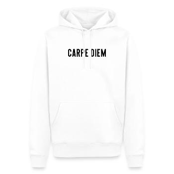 Carpe Diem - Männer Premium Bio Hoodie - Weiß - Vorne - Nico (187cm)