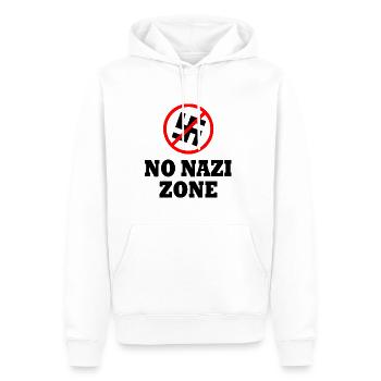 contre la droite - Sweat à capuche Premium bio Homme - blanc - Devant - Nico (187cm)