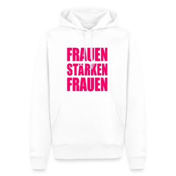 Frauen stärken frauen - Männer Premium Bio Hoodie - Weiß - Vorne - Nico (187cm)