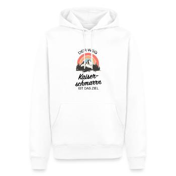 Der (Weg) Kaiserschmarrn Ist Das Ziel - Wandern - Männer Premium Bio Hoodie - Weiß - Vorne - Nico (187cm)