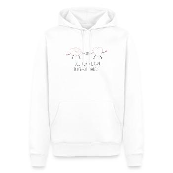 Quote Hive, t-shirt design, heart and the brain - Men’s Premium Organic Hoodie - white - Front - Nico (187cm)