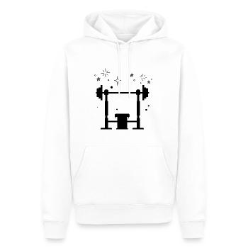 Bodybuilding Gewichtheben Fitness Workout - Männer Premium Bio Hoodie - Weiß - Vorne - Nico (187cm)