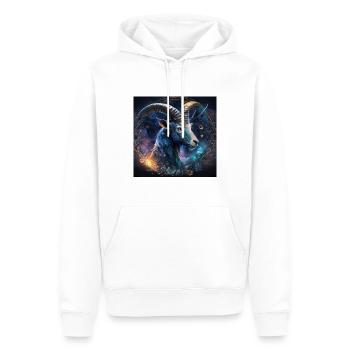 Capricorne zodiaque signe - galaxy - Sweat à capuche Premium bio Homme - blanc - Devant - Nico (187cm)