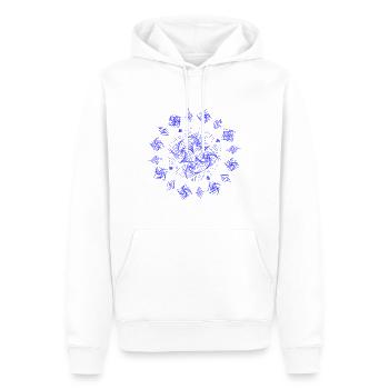 Squared triangles blue - Mandala made with Love - Men’s Premium Organic Hoodie - white - Front - Nico (187cm)
