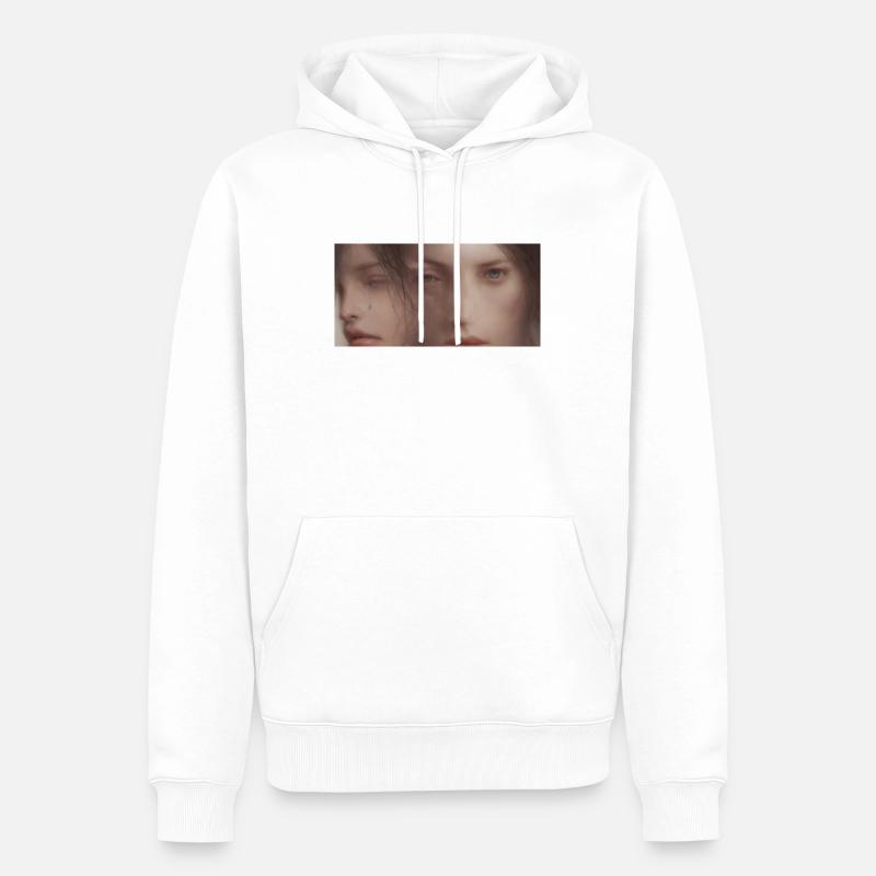 brain in fire - Sweat à capuche Premium bio Homme - blanc