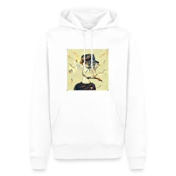 Künstlerische Monke - Männer Premium Bio Hoodie - Weiß - Vorne - Nico (187cm)