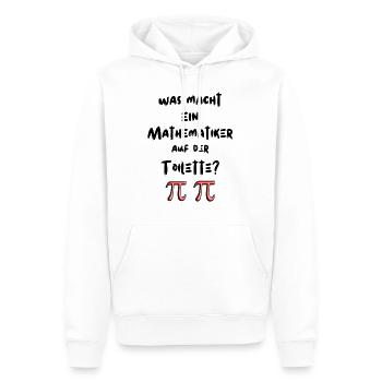 Was macht ein Mathematiker auf der Toilette. - Männer Premium Bio Hoodie - Weiß - Vorne - Nico (187cm)