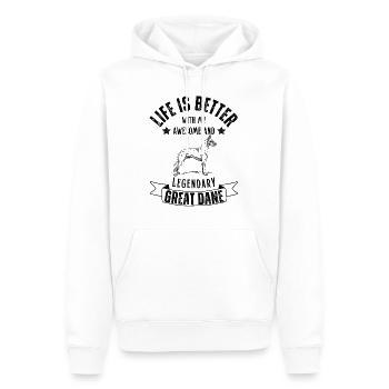 Légendaire Great Dane Vintage Retro - Sweat à capuche Premium bio Homme - blanc - Devant - Nico (187cm)