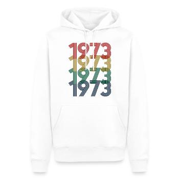 Cool Retro 1973, 50 ans, cadeau de 50e anniversaire - Sweat à capuche Premium bio Homme - blanc - Devant - Nico (187cm)