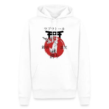 Labrador Japan Kanji Style pour les amoureux des chiens - Sweat à capuche Premium bio Homme - blanc - Devant - Nico (187cm)