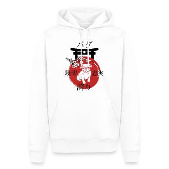 Pug Japan Kanji Style pour les amoureux des chiens - Sweat à capuche Premium bio Homme - blanc - Devant - Nico (187cm)
