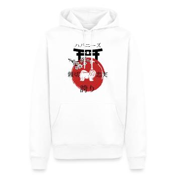 Havaneser Japan Kanji Stil für Hundeliebhaber - Männer Premium Bio Hoodie - Weiß - Vorne - Nico (187cm)
