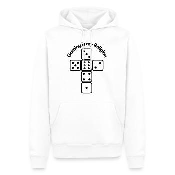 lustiges Design Gaming is my Religion - Männer Premium Bio Hoodie - Weiß - Vorne - Nico (187cm)