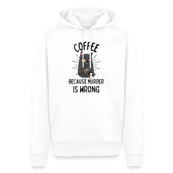 Kaffee Katze lustiger Spruch Coffee Murder wrong - Männer Premium Bio Hoodie - Weiß - Vorne - Nico (187cm)