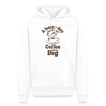 Amateur de café pour chiens - Sweat à capuche Premium bio Homme - blanc - Devant - Nico (187cm)