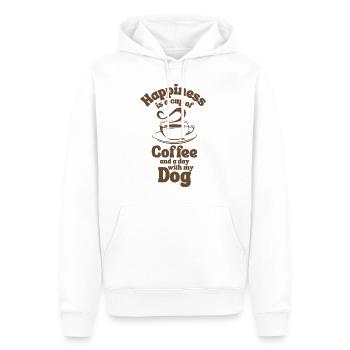 Amateur de café pour chiens - Sweat à capuche Premium bio Homme - blanc - Devant - Nico (187cm)