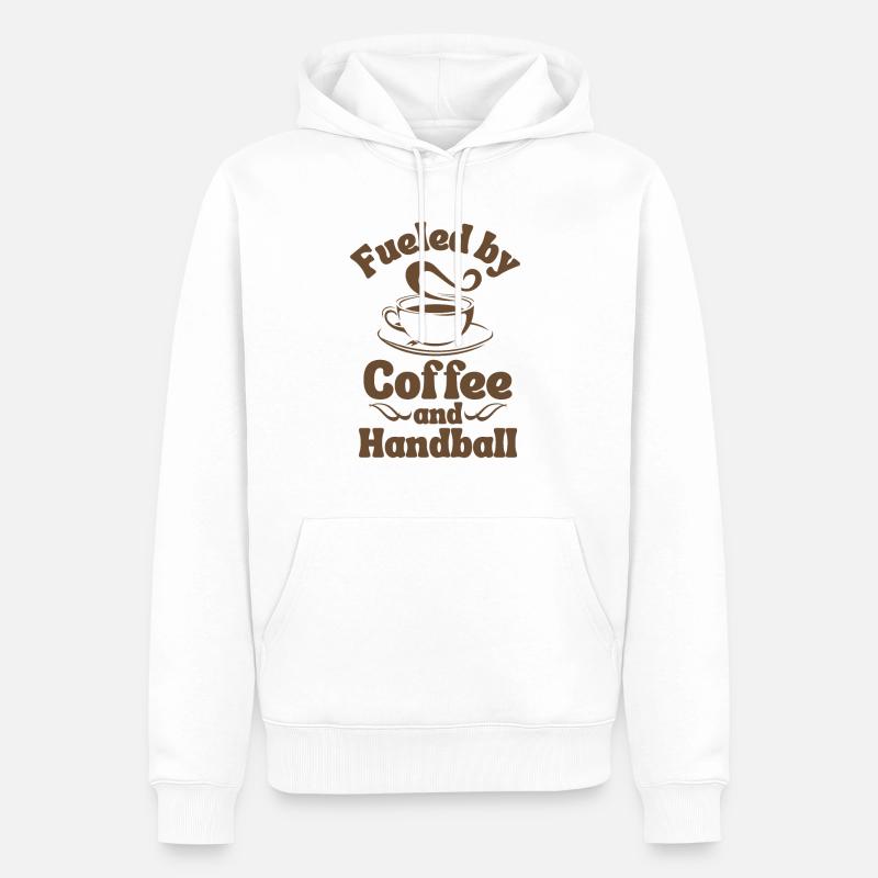 Amateur de café Handball - Sweat à capuche Premium bio Homme - blanc