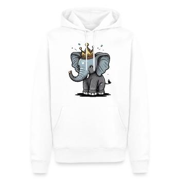 L’éléphant royal - Sweat à capuche Premium bio Homme - blanc - Devant - Nico (187cm)