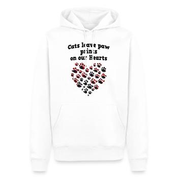 Cœur de chat - Sweat à capuche Premium bio Homme - blanc - Devant - Nico (187cm)