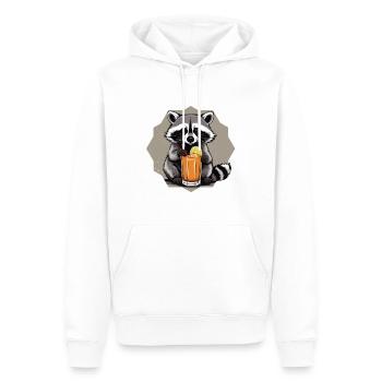 Cocktail sirotant un raton laveur - Sweat à capuche Premium bio Homme - blanc - Devant - Nico (187cm)