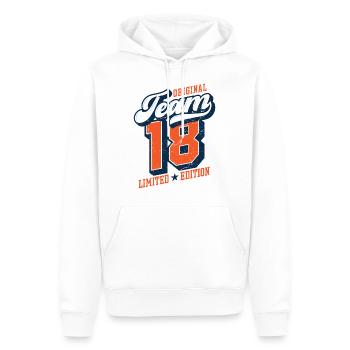 Original Team 18 - Limited Edition - Men’s Premium Organic Hoodie - white - Front - Nico (187cm)