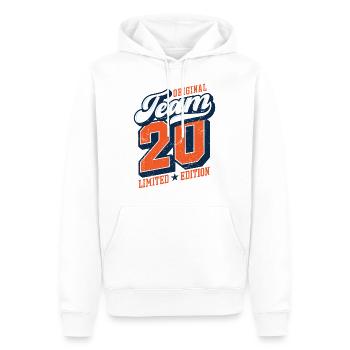 Original Team 20 - Limited Edition - Men’s Premium Organic Hoodie - white - Front - Nico (187cm)
