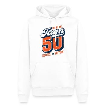 Original Team 50 - Limited Edition - Men’s Premium Organic Hoodie - white - Front - Nico (187cm)