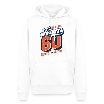Original Team 60 - Limited Edition - Men’s Premium Organic Hoodie - white - Front - Nico (187cm)