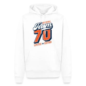 Original Team 70 - Limited Edition - Men’s Premium Organic Hoodie - white - Front - Nico (187cm)