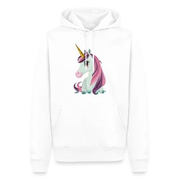 Unicorn - Men’s Premium Organic Hoodie - white - Front - Nico (187cm)