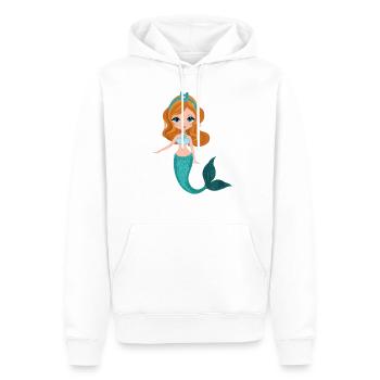 Sirène - Sweat à capuche Premium bio Homme - blanc - Devant - Nico (187cm)