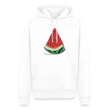Watermelon - Men’s Premium Organic Hoodie - white - Front - Nico (187cm)