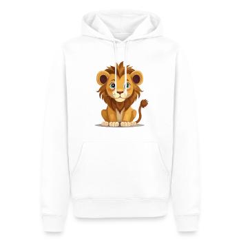 Niedlicher Löwe - Männer Premium Bio Hoodie - Weiß - Vorne - Nico (187cm)