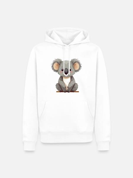 Koala - Sweat à capuche Premium bio Homme - blanc